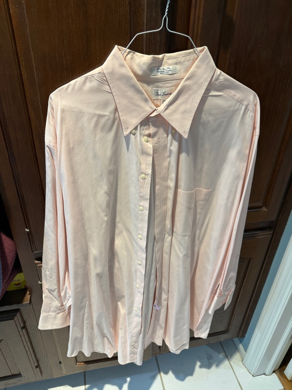 Paul Fredrick Men’s Pale Pink Long-Sleeve Dress Shirt 20-35